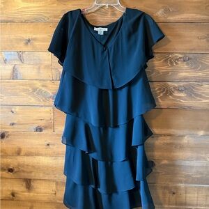 Patra Black Asymmetrical A-line Dress